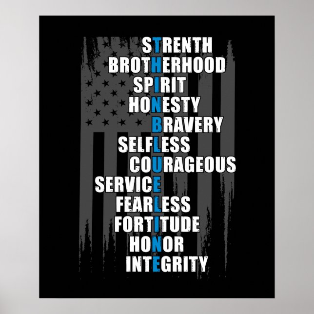 Law Enforcement Flag Police Appreciation Poster (Front)