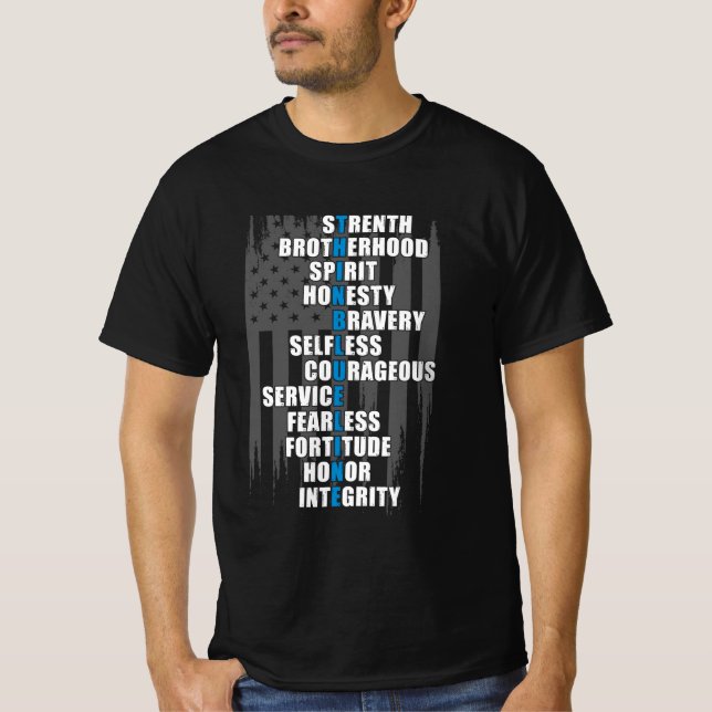 Law Enforcement Flag Police Appreciation   T-Shirt (Front)