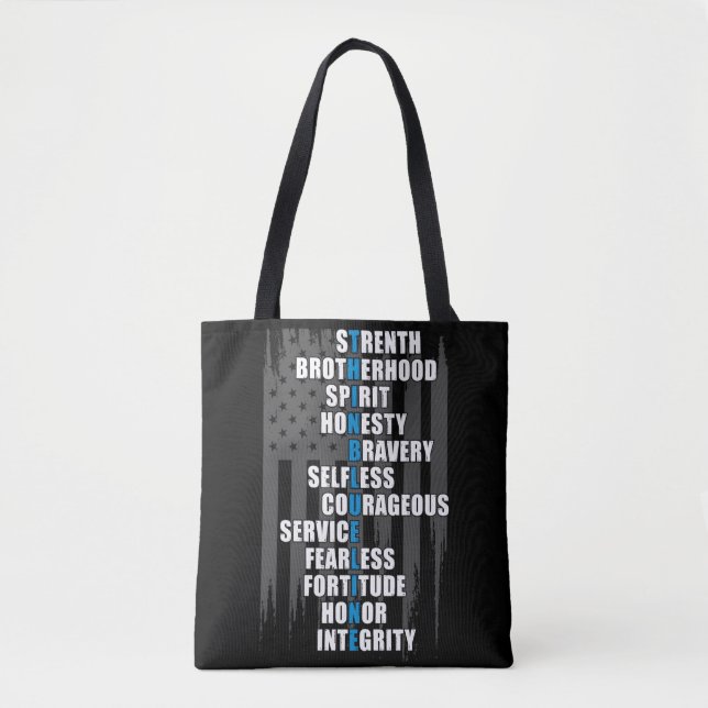 Law Enforcement Flag Police Appreciation Tote Bag (Front)