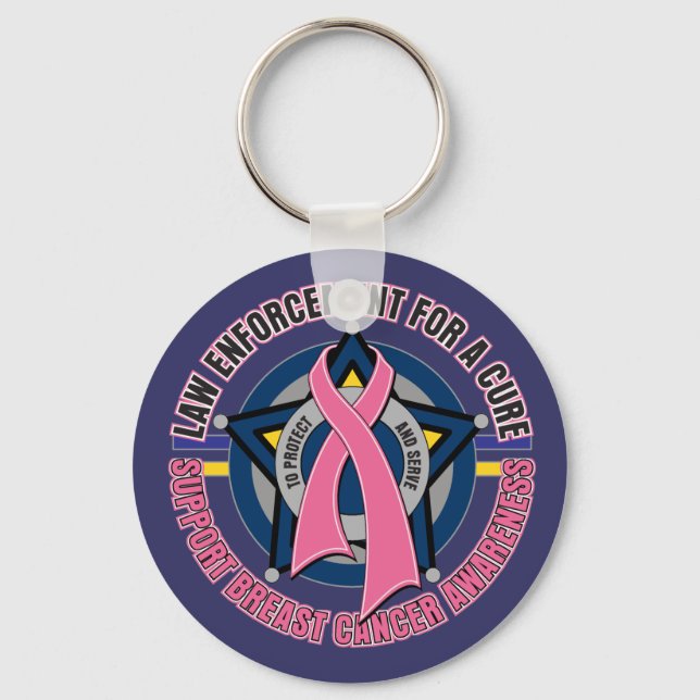 Law Enforcement For A Cure Breast Cancer Keychain (Front)