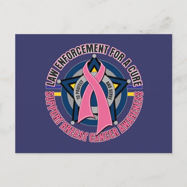 Law Enforcement For A Cure Breast Cancer Postcard (Front)