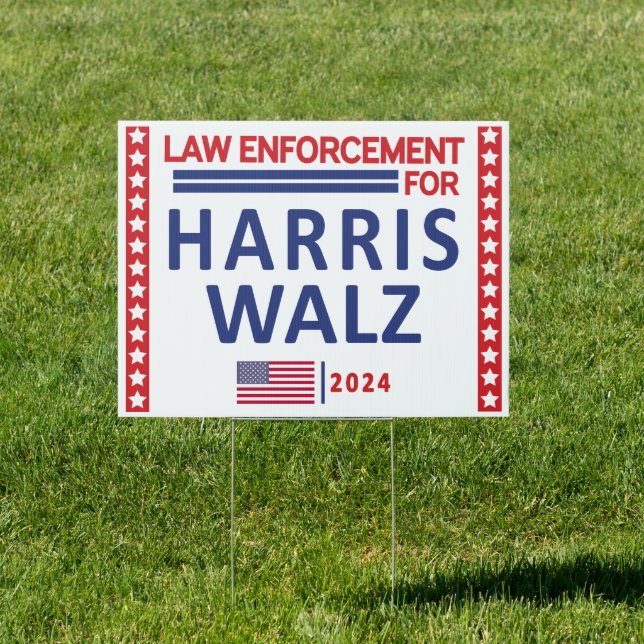 Law Enforcement For Harris Walz 2024 Sign (Insitu)