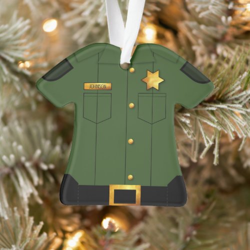 Law Enforcement Green Uniform Profession Ornament