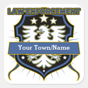 Law Enforcement Heraldry Crest Square Sticker