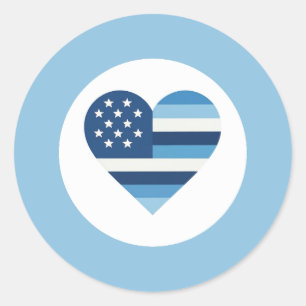 Law Enforcement Love Classic Round Sticker