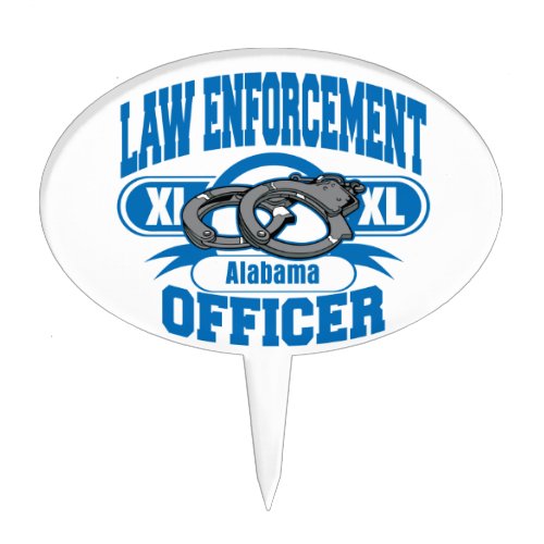 Law Enforcement Officer Handcuffs Alabama Cake Topper