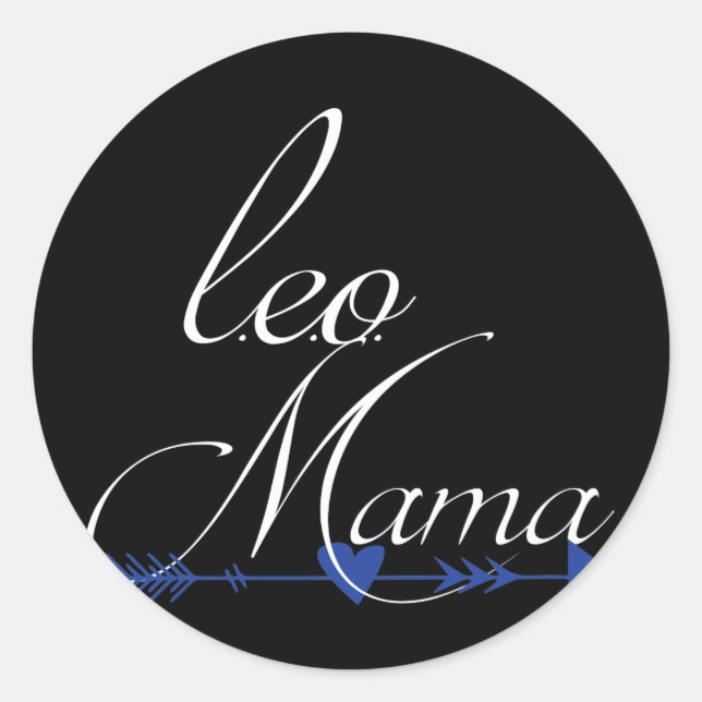 Law Enforcement Officer Mama Police Mom Classic Round Sticker (Front)