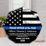 Law Enforcement Officer Of The Year Police Acrylic Award<br><div class="desc">Celebrate and show your appreciation to an outstanding Police Officer with this Thin Blue Line Police Officer Of The Year Award - American flag design in Police Flag colors , modern black blue design with custom police department logo. Personalize this police officer award with officers name, text with law enforcement...</div>