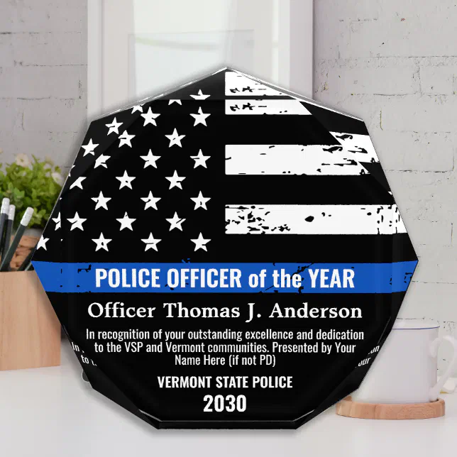 Law Enforcement Officer Of The Year Police Acrylic Award Zazzle