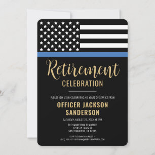 Law Enforcement Officer Police Retirement Party  Invitation