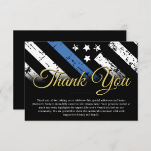 Law Enforcement Officer Police Retirement Party Thank You Card