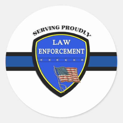 Law Enforcement Police   Classic Round Sticker