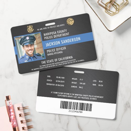 Law Enforcement Police Department Employee ID Badge