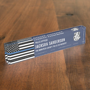 Law Enforcement Police Department Logo Desk Name Plate