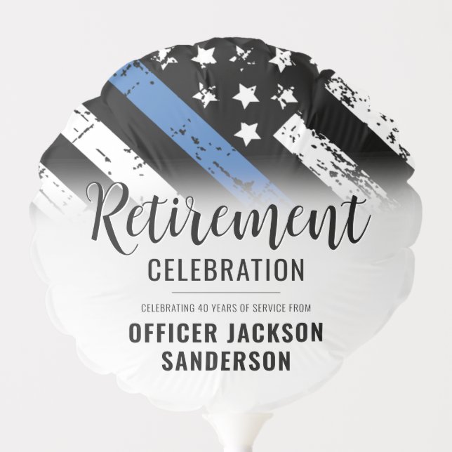 Law Enforcement Police Department Retirement Party Balloon (Front)