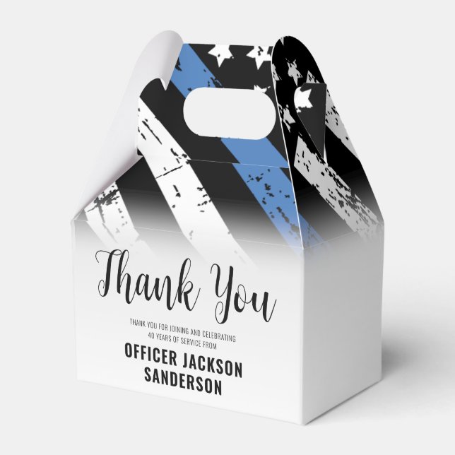 Law Enforcement Police Department Retirement Party Favor Boxes (Front Side)