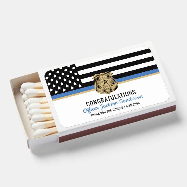 Law Enforcement Police Department Retirement Party Matchboxes (Front Open)