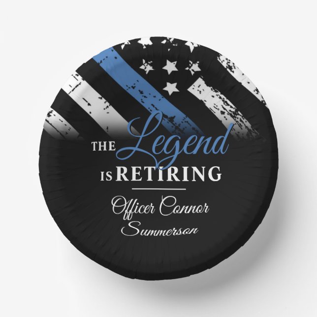 Law Enforcement Police Department Retirement Party Paper Bowls (Front)