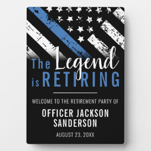 Law Enforcement Police Department Retirement Party Plaque