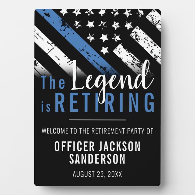 Law Enforcement Police Department Retirement Party Plaque (Front)