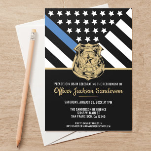 Law Enforcement Police Department Retirement Photo Invitation