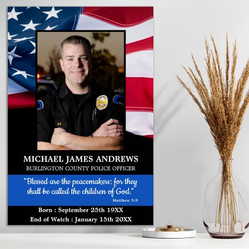 Law Enforcement Police Officer Memorial Funeral Poster