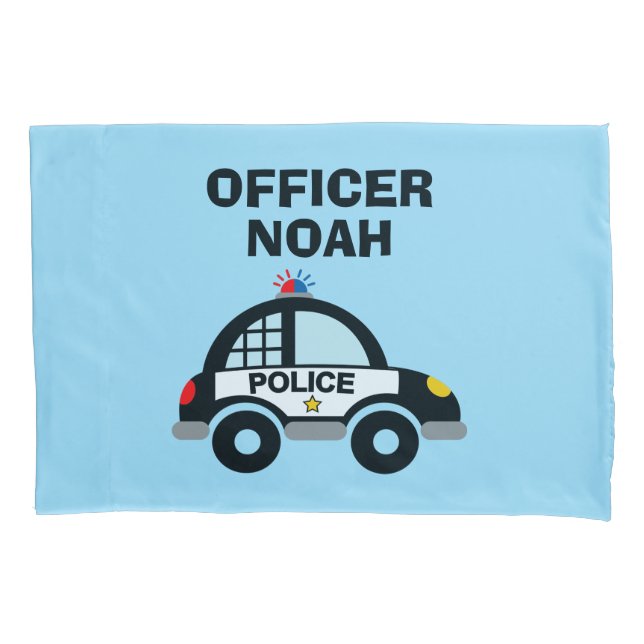 Law enforcement police patrol car children's pillow case (Front)