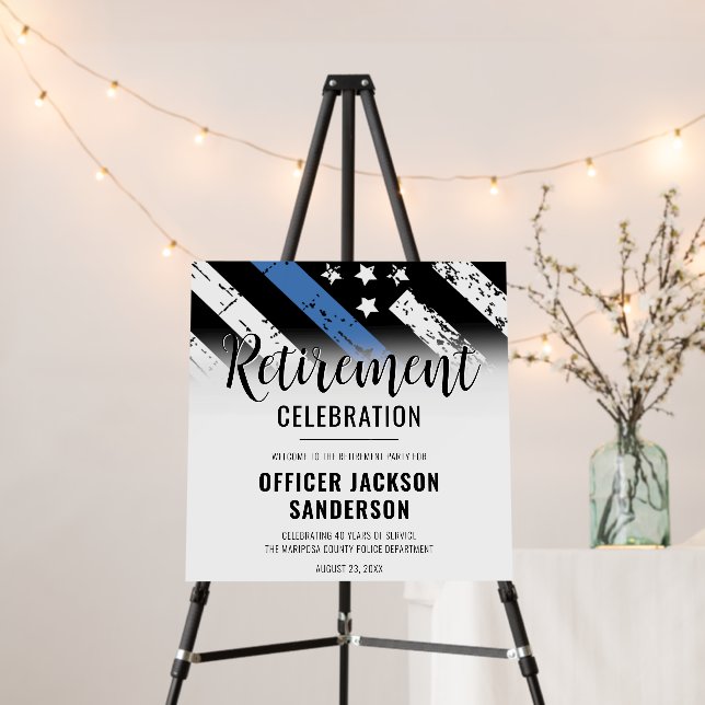 Law Enforcement Police Retirement Party Welcome Foam Board (In Situ (Stand))