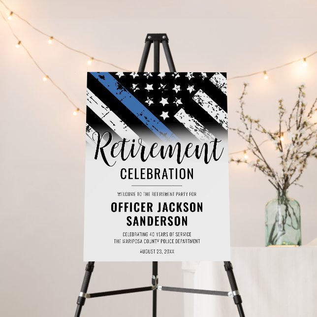 Law Enforcement Police Retirement Party Welcome Foam Board (In Situ (Stand))