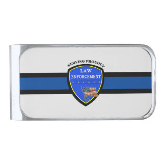 Law Enforcement Police Silver Finish Money Clip
