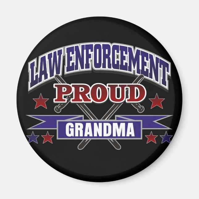Law Enforcement Proud Grandma Magnet (Front)