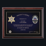 Law Enforcement Retirement Award Plaque<br><div class="desc">The Law Enforcement Retirement Award Plaque is fully customizable and can be used for law enforcement retirement recognition award or for any other event purposes. Designed by Norman Reutter</div>