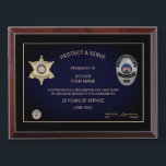 Law Enforcement Retirement Award Plaque<br><div class="desc">The Law Enforcement Retirement Award Plaque is fully customizable and can be used for law enforcement retirement recognition award or for any other event purposes. Designed by Norman Reutter</div>