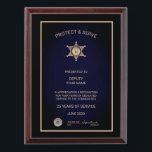 Law Enforcement Retirement Award Plaque<br><div class="desc">The Law Enforcement Retirement Award Plaque is fully customizable and can be used for law enforcement retirement recognition award or for any other event purposes. Designed by Norman Reutter</div>