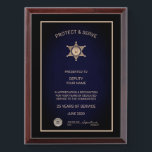 Law Enforcement Retirement Award Plaque<br><div class="desc">The Law Enforcement Retirement Award Plaque is fully customizable and can be used for law enforcement retirement recognition award or for any other event purposes. Designed by Norman Reutter</div>