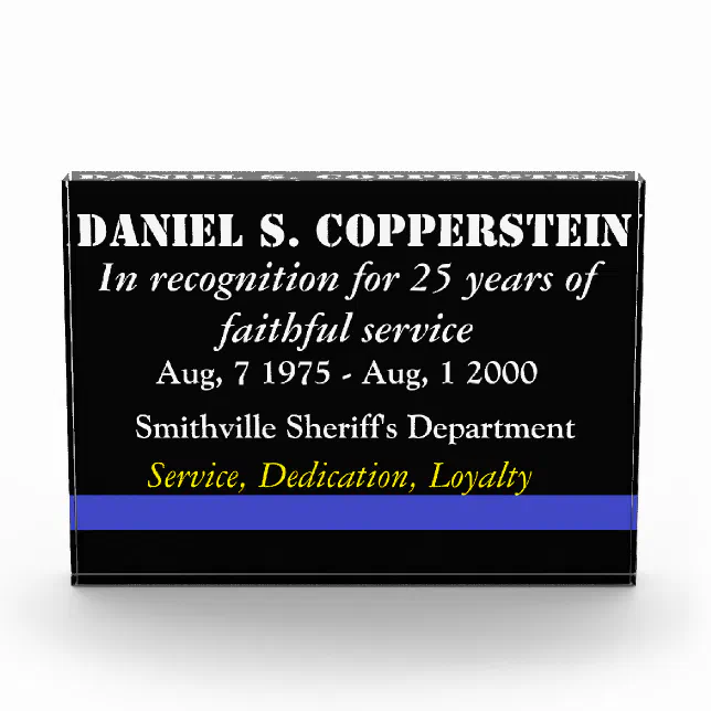 Law Enforcement Retirement Plaque Zazzle 