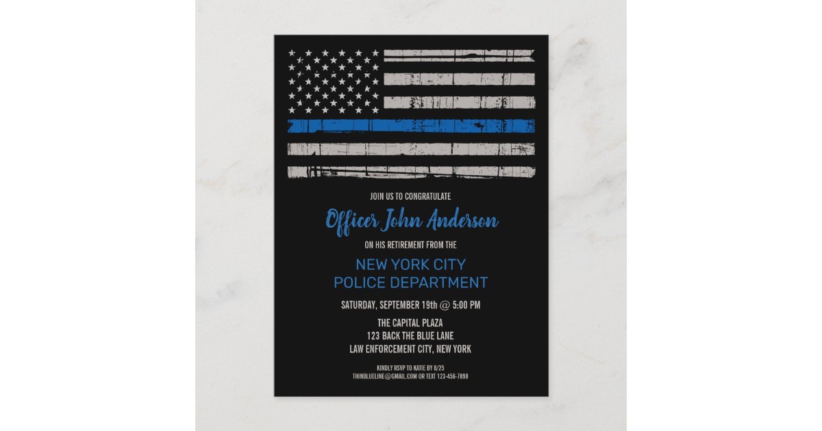 Law Enforcement Retirement Police Invitation | Zazzle