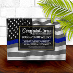 Law Enforcement Retirement Thin Blue Line Acrylic Award<br><div class="desc">Classic thin blue line police flag in the background of this beautiful retirement keepsake. Be sure to edit all the text fields to make it 100% personalized.</div>