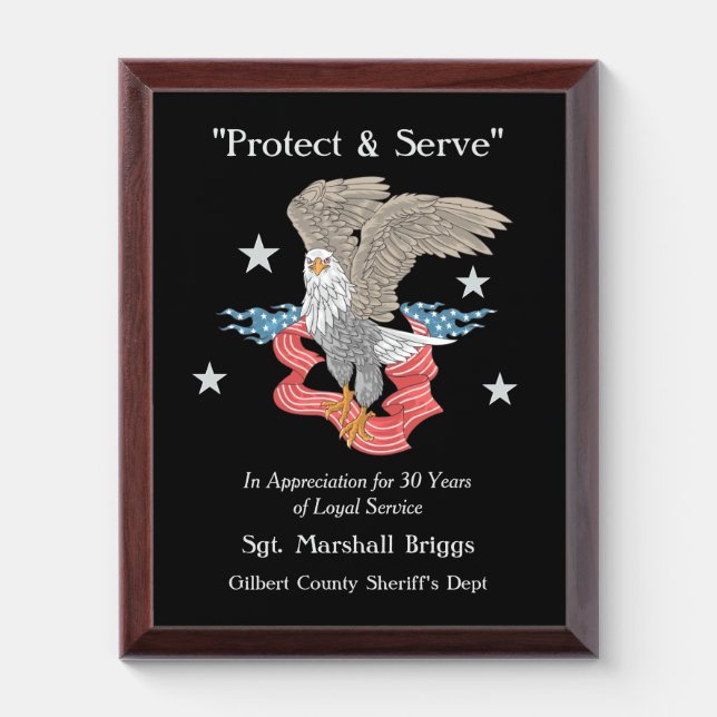 Law Enforcement Service Appreciation Award Plaque (Vertical)