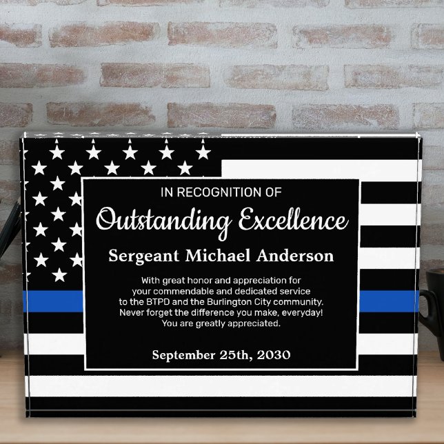 Law Enforcement Service Excellence Police Officer Acrylic Award (Creator Uploaded)