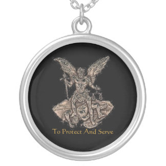 Law enforcement St. Michael Silver Plated Necklace