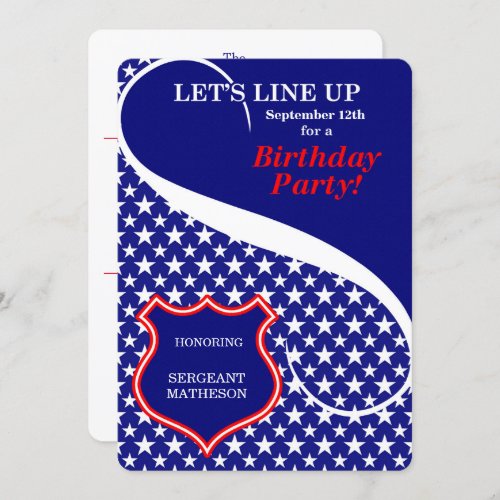 Law Enforcement Themed Birthday Party Invitation