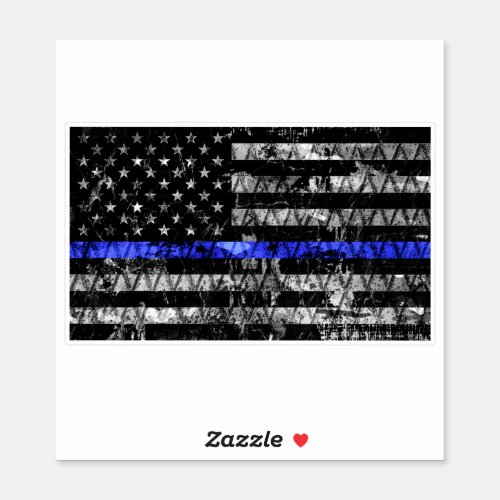 Law Enforcement Thin Blue Line Flag Sticker