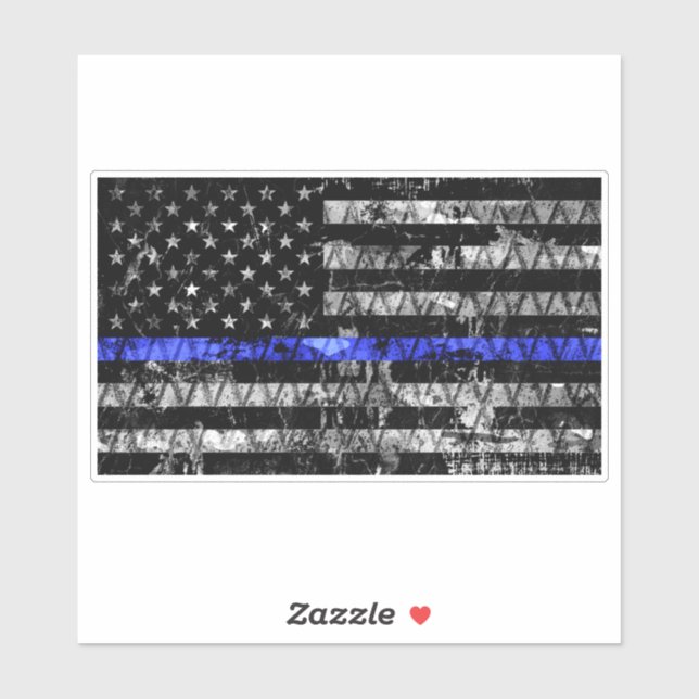 Law Enforcement Thin Blue Line Flag Sticker (Sheet)