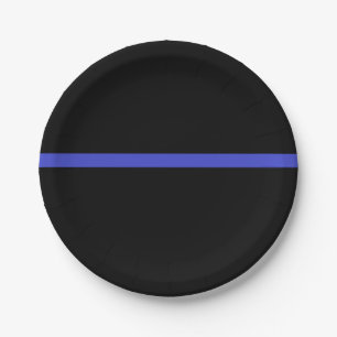 Law enforcement thin blue line plates! paper plates