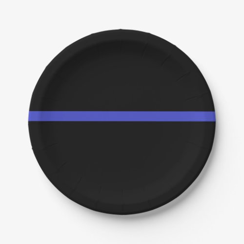 Law enforcement thin blue line plates paper plates