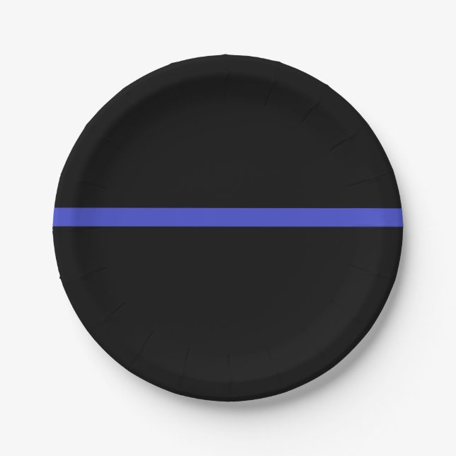 Law enforcement thin blue line plates! paper plates (Front)