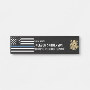 Law Enforcement Thin Blue Line Police Department Door Sign