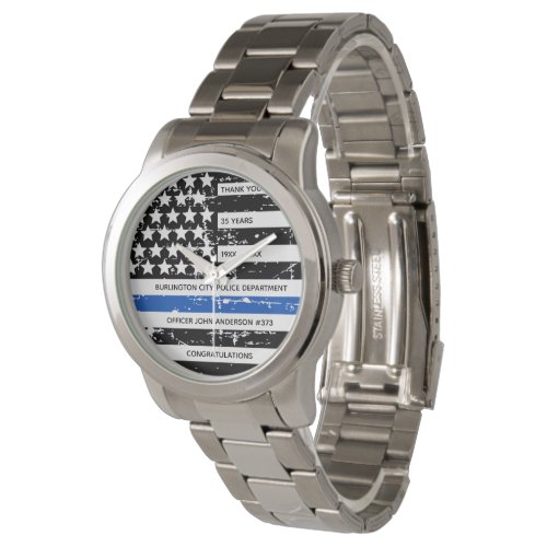 Law Enforcement Thin Blue Line Police Retirement Watch