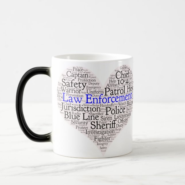 Law Enforcement Word Cloud Magic Mug (Left)